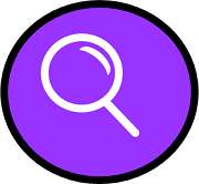 magnifying glass image on purple circle